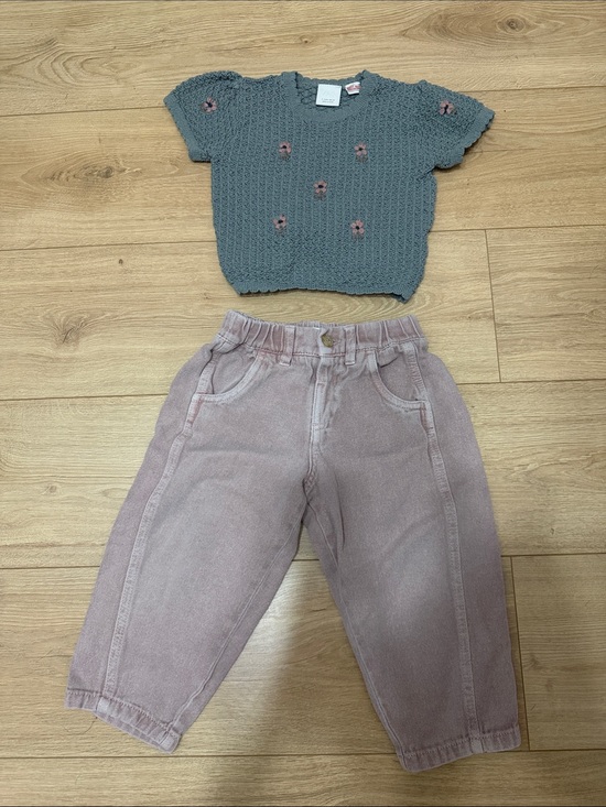 Zara Other - Zara Kids Two-Piece Set in Green and Dusty Pink
